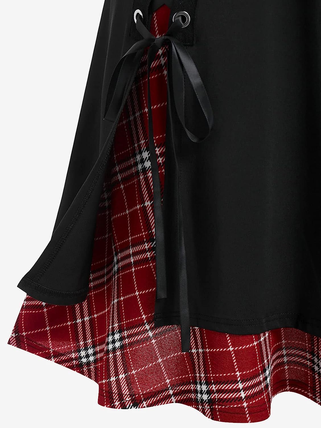 ROSE GAL Women's Plus Size Plain Mini Skirt Casual Plain Chain Detail High Waisted Short A-Line Gothic Skirt - Image 6
